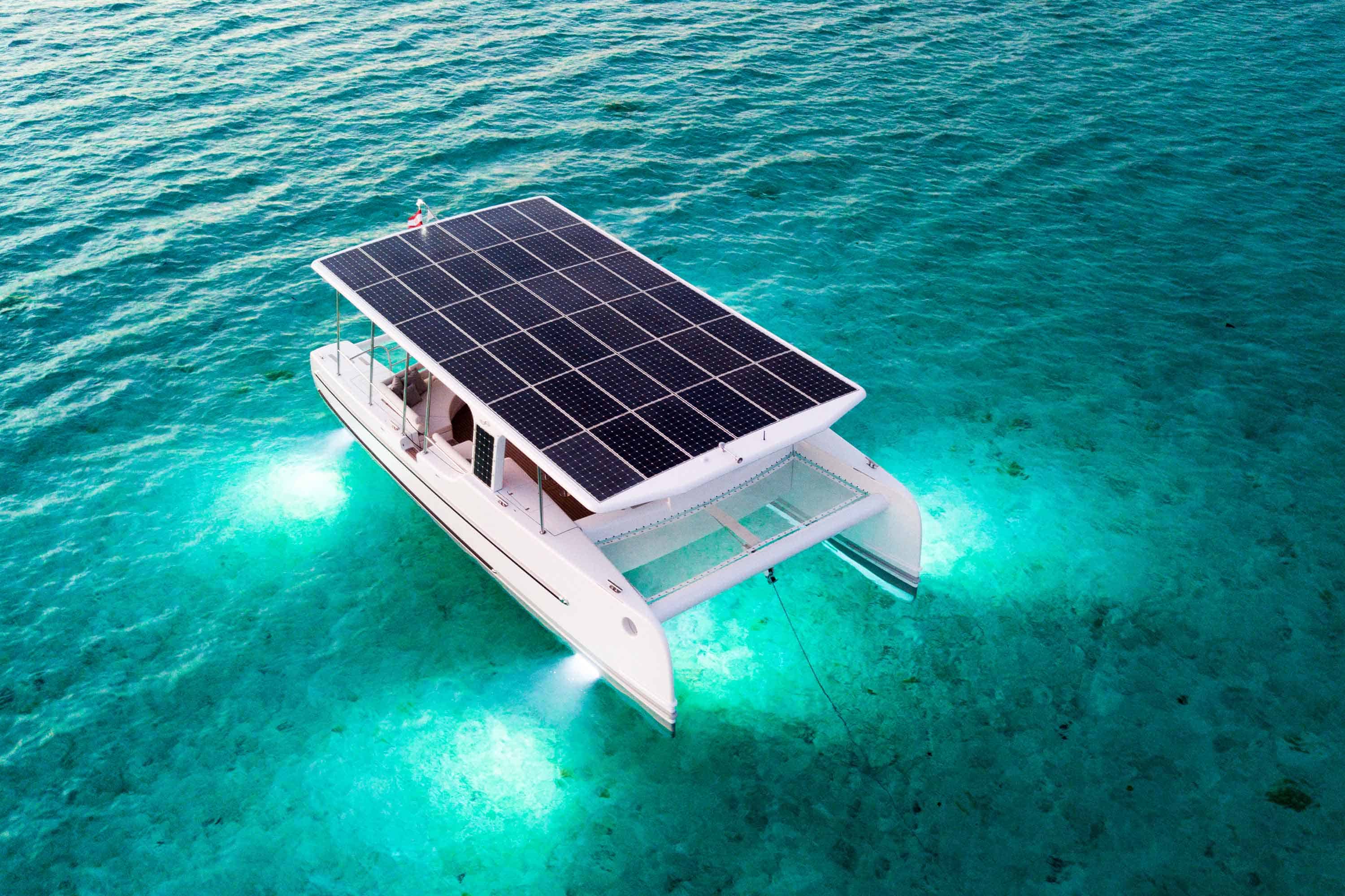 solar electric sailing catamaran